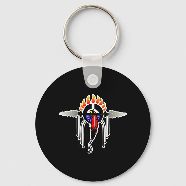 Indian Totem Black Key Ring (Front)