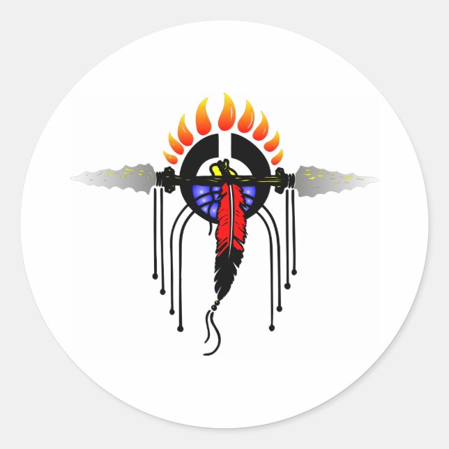 Indian Totem Classic Round Sticker (Front)