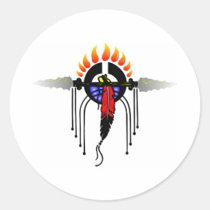 Indian Totem Classic Round Sticker