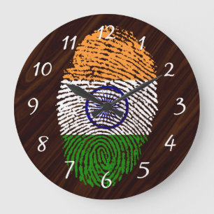 Indian touch fingerprint flag large clock