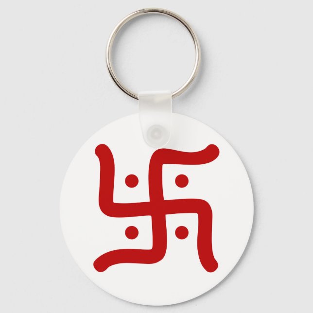 indian traditional hindu swastika symbol religion key ring (Front)