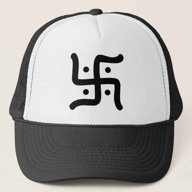 indian traditional hindu swastika symbol religion trucker hat (Front)