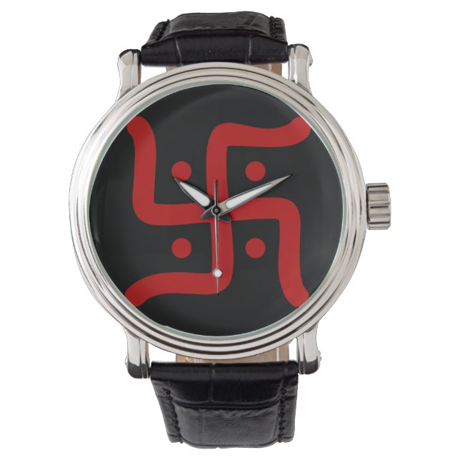indian traditional hindu swastika symbol religion watch (Front)