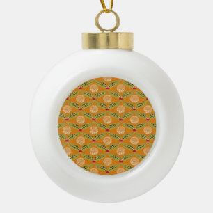 Indian Traditional Illustration Pattern. Ceramic Ball Christmas Ornament