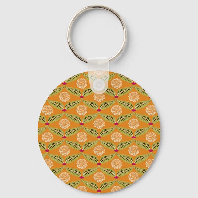 Indian Traditional Illustration Pattern. Key Ring (Front)