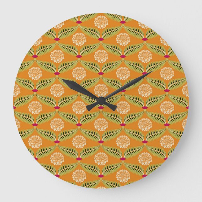 Indian Traditional Illustration Pattern. Large Clock (Front)