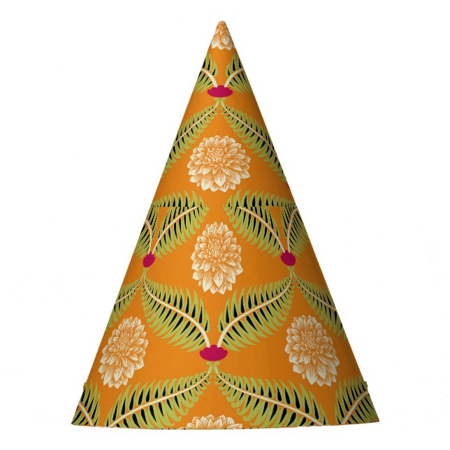 Indian Traditional Illustration Pattern. Party Hat (Front)