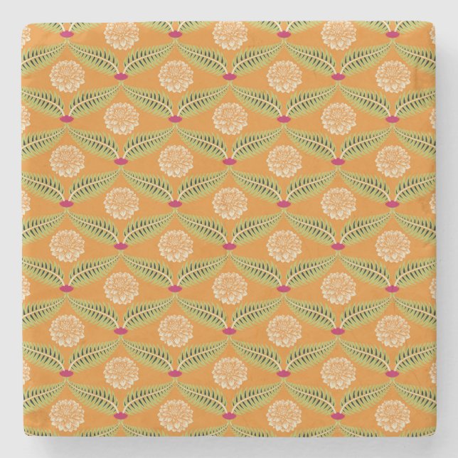 Indian Traditional Illustration Pattern. Stone Coaster (Front)