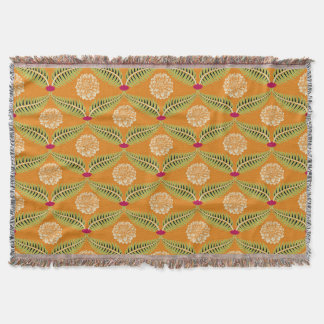 Indian Traditional Illustration Pattern. Throw Blanket