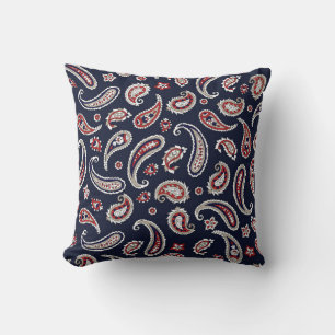 Indian Traditional paisley pattern on navy Cushion