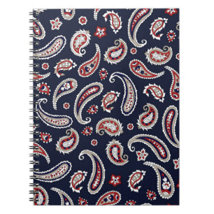 Indian Traditional paisley pattern on navy Notebook