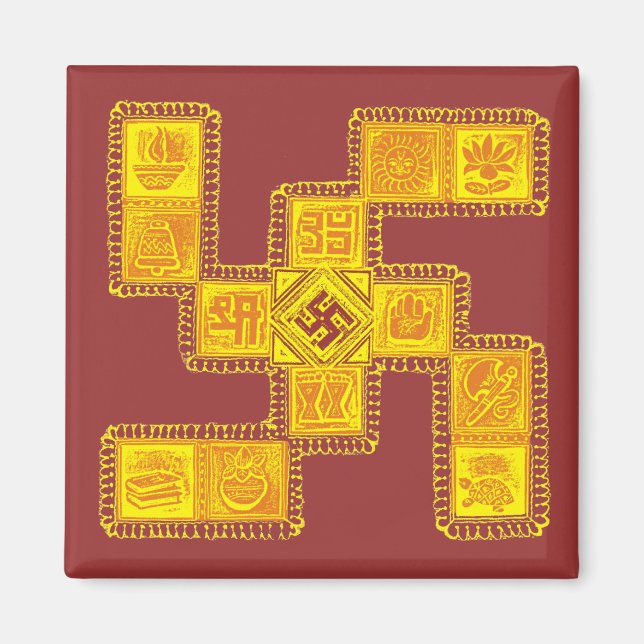 Indian Traditional Swastika Magnet (Front)