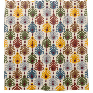 Indian Traditional Textile Branding Illustration Shower Curtain