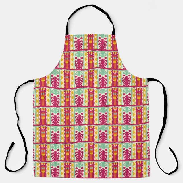Indian Traditional Textile Design Illustration Apron (Front)