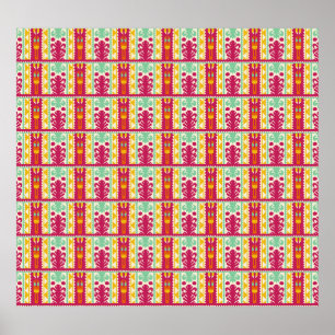 Indian Traditional Textile Design Illustration Poster