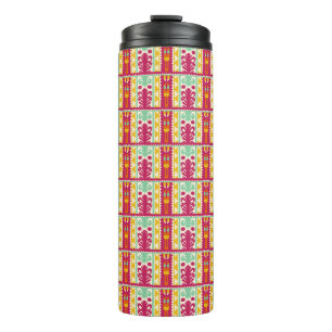 Indian Traditional Textile Design Illustration Thermal Tumbler