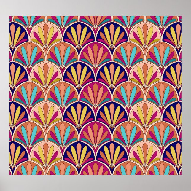 Indian Traditional Textile Illustration Poster (Front)