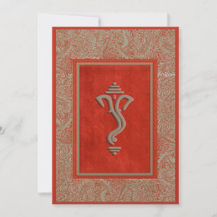 Indian traditional wedding Ganesha invitation card