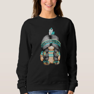 Indian Tribal Motif  Cute Native American Gnome Mo Sweatshirt