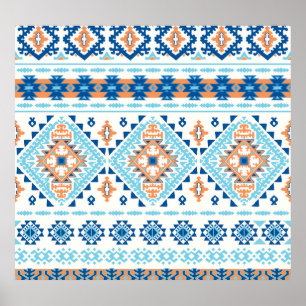 Indian Tribal Rug Ornament Pattern Poster