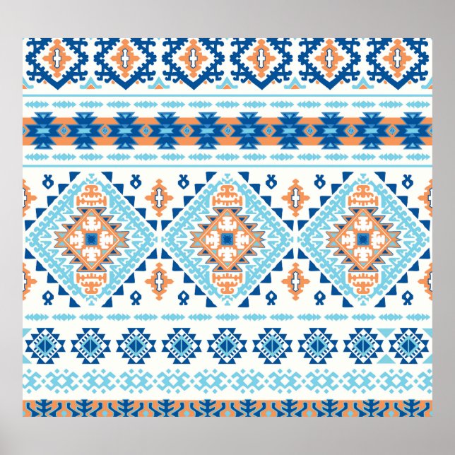 Indian Tribal Rug Ornament Pattern Poster (Front)