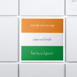 Indian Tricolour Flag Tiranga & Meaning of Colours Ceramic Tile<br><div class="desc">Elevate your space with patriotic pride using our Indian Tricolour Flag "Tiranga" Ceramic Tile. Crafted with precision and vibrant colours, this tile is a symbol of national unity and spirit. Place it in your home or office as a constant reminder of the rich heritage and values represented by the Indian...</div>