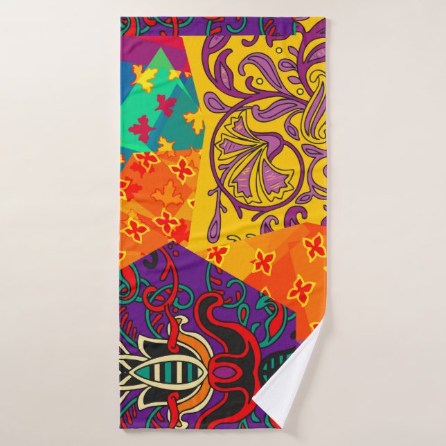 Indian Turkish Festive Patchwork Mandala Bath Towel (Bath Towel)