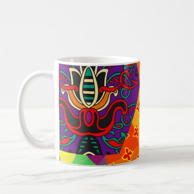 Indian Turkish Festive Patchwork Mandala Coffee Mug (Left)