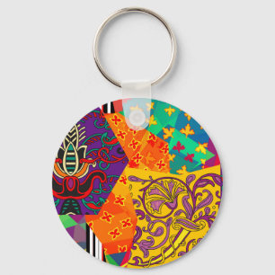 Indian Turkish Festive Patchwork Mandala Key Ring