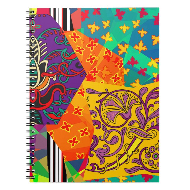 Indian Turkish Festive Patchwork Mandala Notebook (Front)