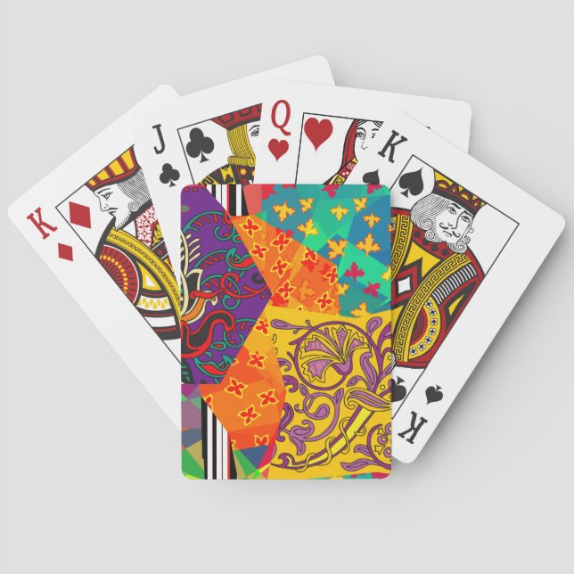 Indian Turkish Festive Patchwork Mandala Playing Cards (Back)