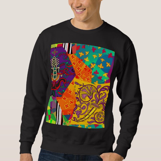 Indian Turkish Festive Patchwork Mandala Sweatshirt (Front)