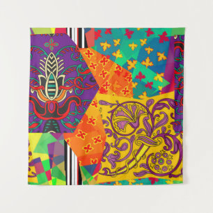 Indian Turkish Festive Patchwork Mandala Tapestry
