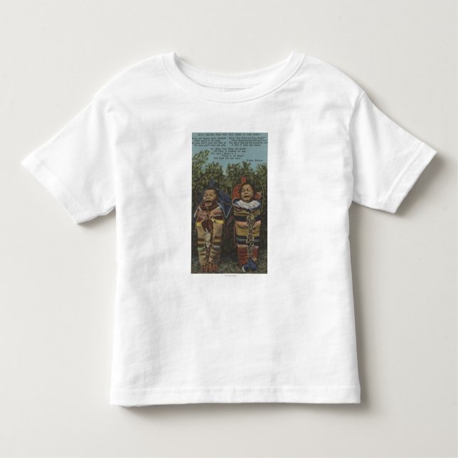 Indian Twins in Papooses & "Just Crying�" Toddler T-Shirt (Front)
