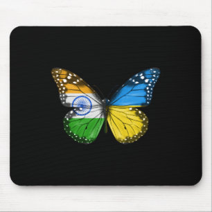 Indian Ukrainian Flag Butterfly India Ukraine  Mouse Pad