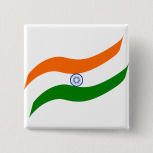 Indian undulating flag 15 cm square badge