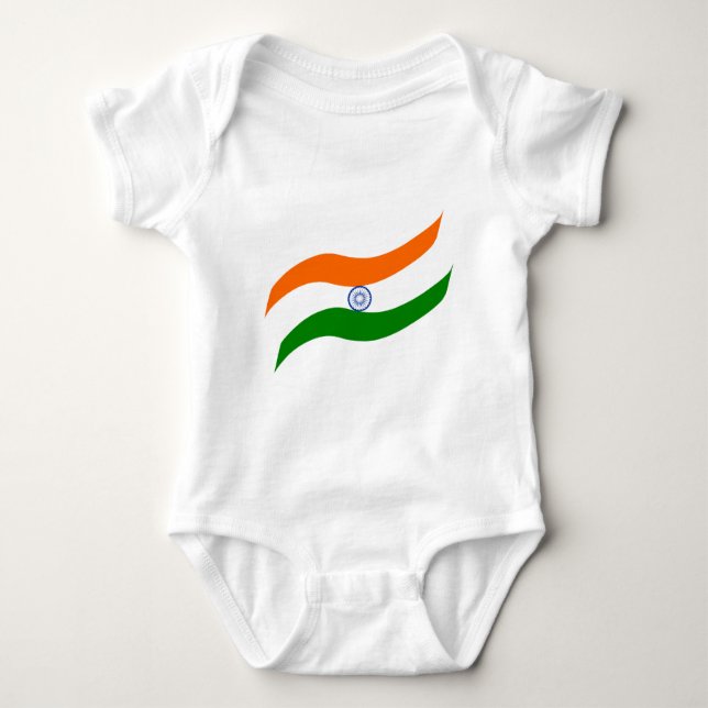 Indian undulating flag baby bodysuit (Front)