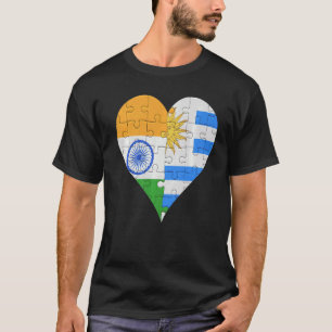 Indian Uraguyan Flag Heart T-Shirt