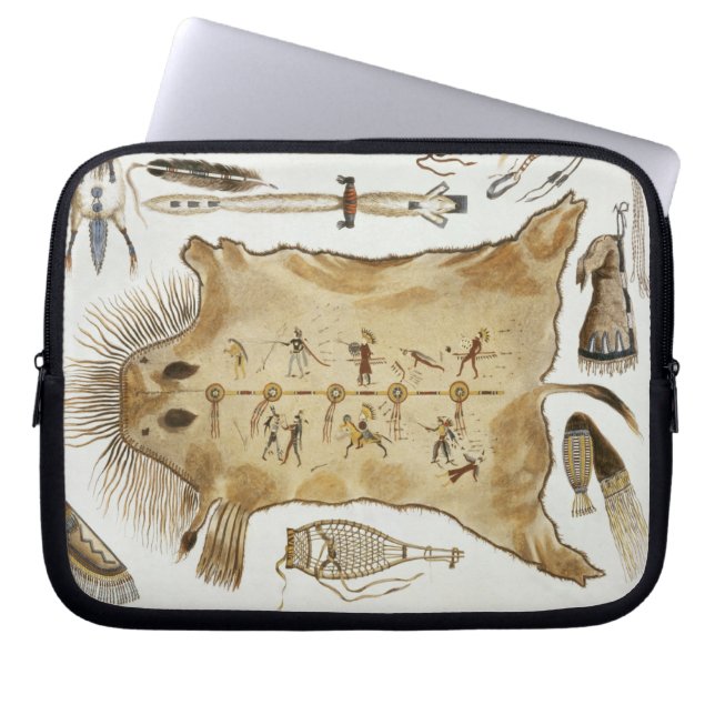 Indian Utensils and Arms, plate 21 from Volume 2 o Laptop Sleeve (Front)