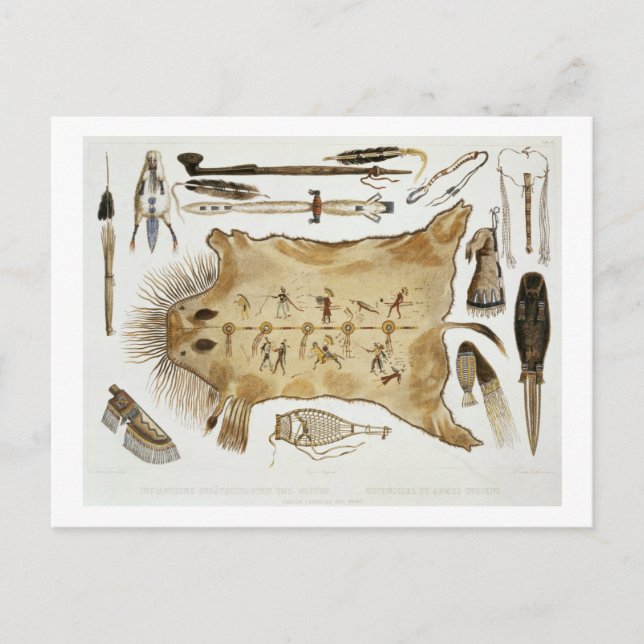 Indian Utensils and Arms, plate 21 from Volume 2 o Postcard (Front)