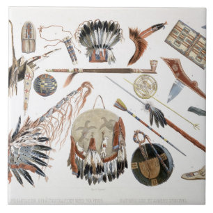 Indian Utensils and Arms, plate 48 from Volume 2 o Ceramic Tile