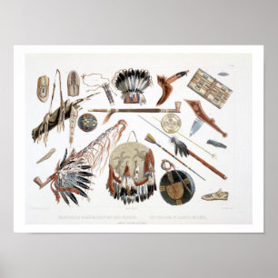 Indian Utensils and Arms, plate 48 from Volume 2 o Poster