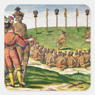 Indian Victory Ceremony, from 'Brevis Square Sticker