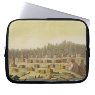 Indian Village, New Georgia, Alaska (colour engrav Laptop Sleeve