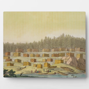 Indian Village, New Georgia, Alaska (colour engrav Plaque
