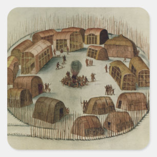 Indian Village of Pomeiooc Square Sticker