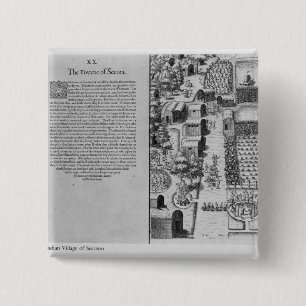 Indian Village of Secoton 15 Cm Square Badge