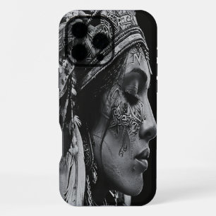 Indian warrior girl adorned in traditional art iPhone 16 pro max case