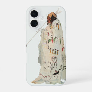 Indian Warrior with Pipe Portrait by Karl Bodmer iPhone 16 Case