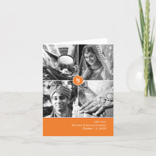 Indian Wedding 4 Photo Thank You Card